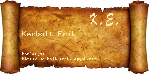 Kerbolt Erik névjegykártya